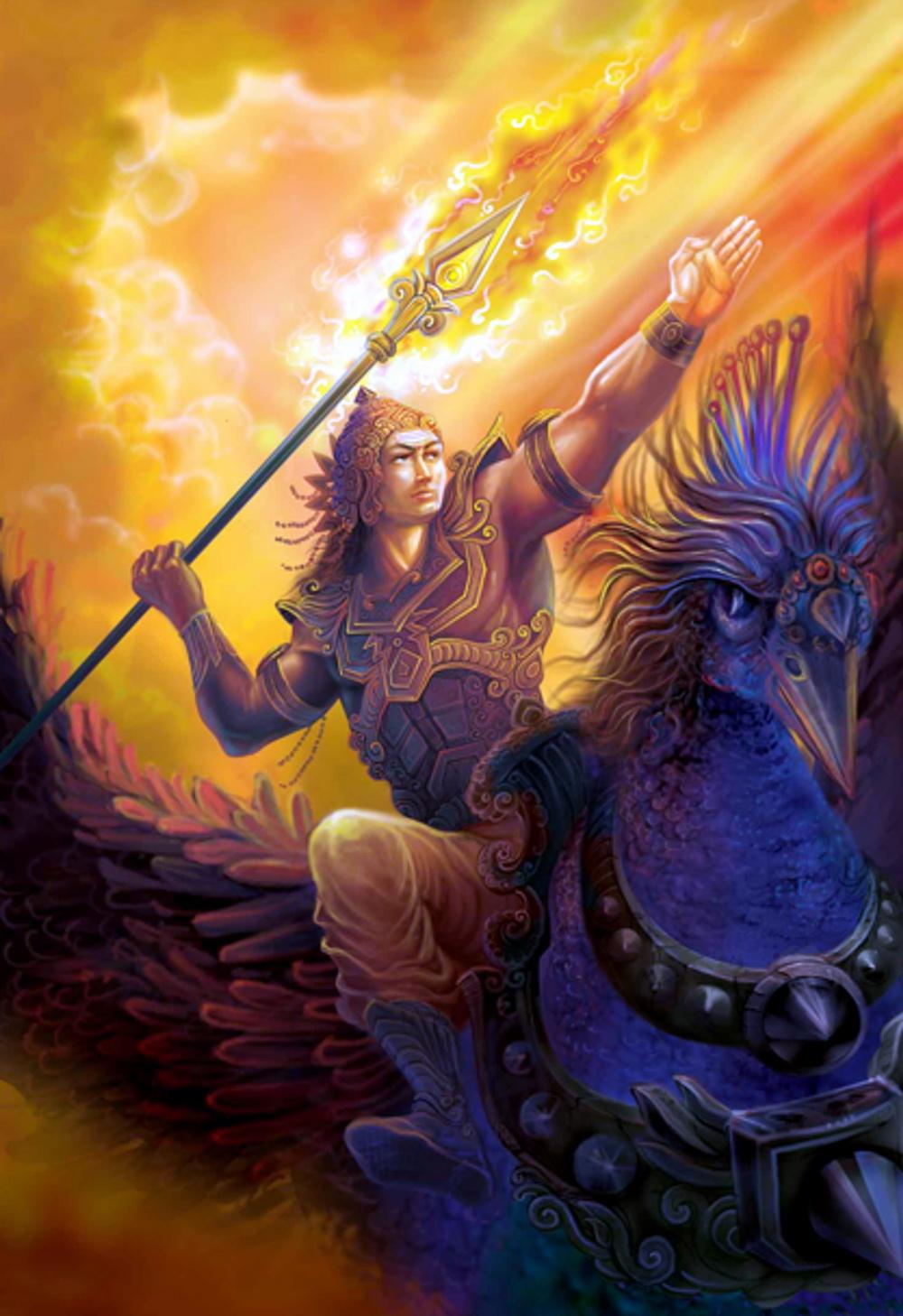 Vật hiệu của thần Skanda (Ấn Độ) - hiện thân của năng lượng Mặt Trời. (Nguồn: davidcharlesmanners.wordpress.com)